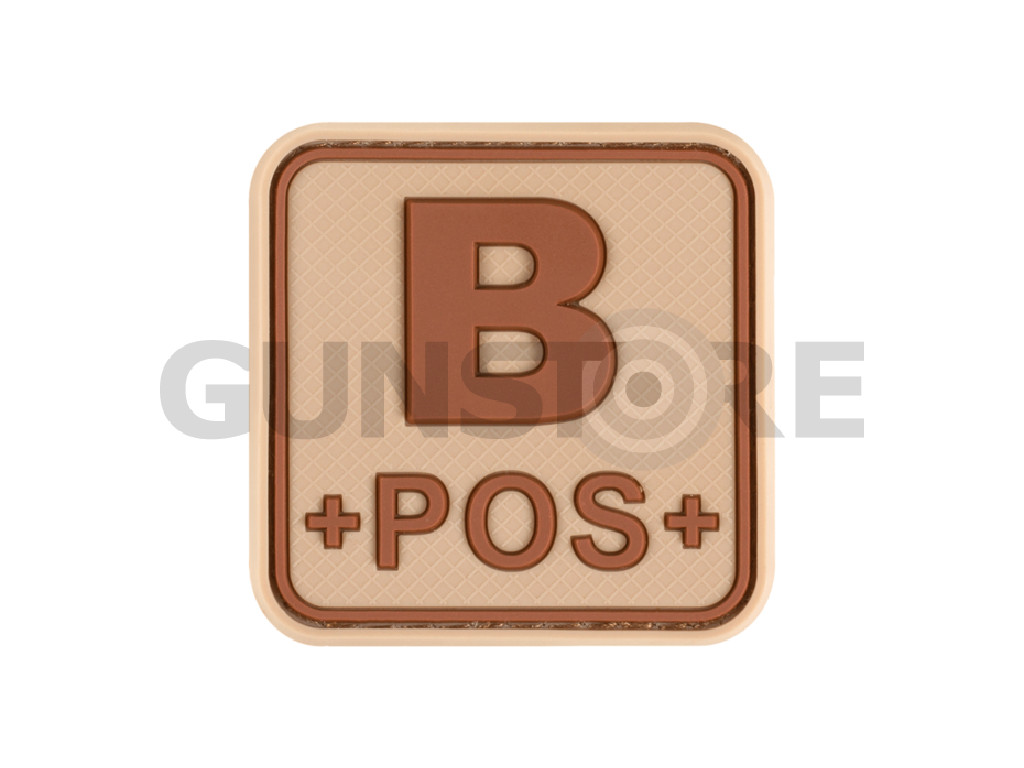 Bloodtype Square Rubber Patch B Pos