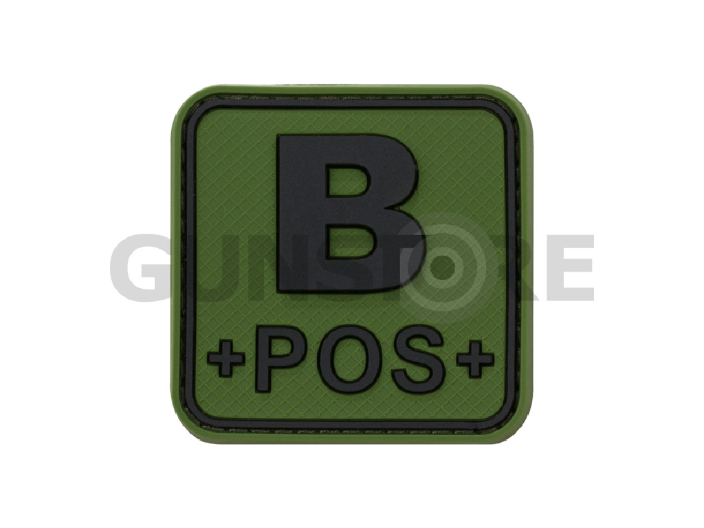 Bloodtype Square Rubber Patch B Pos