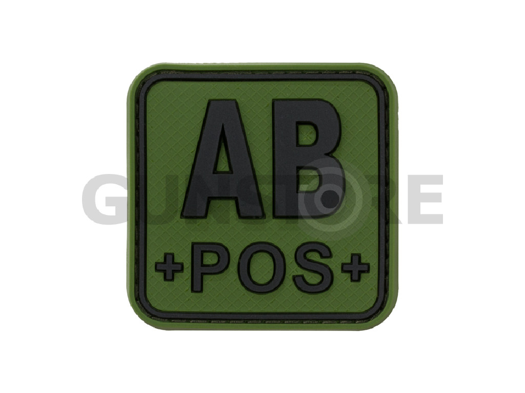 Bloodtype Square Rubber Patch AB Pos