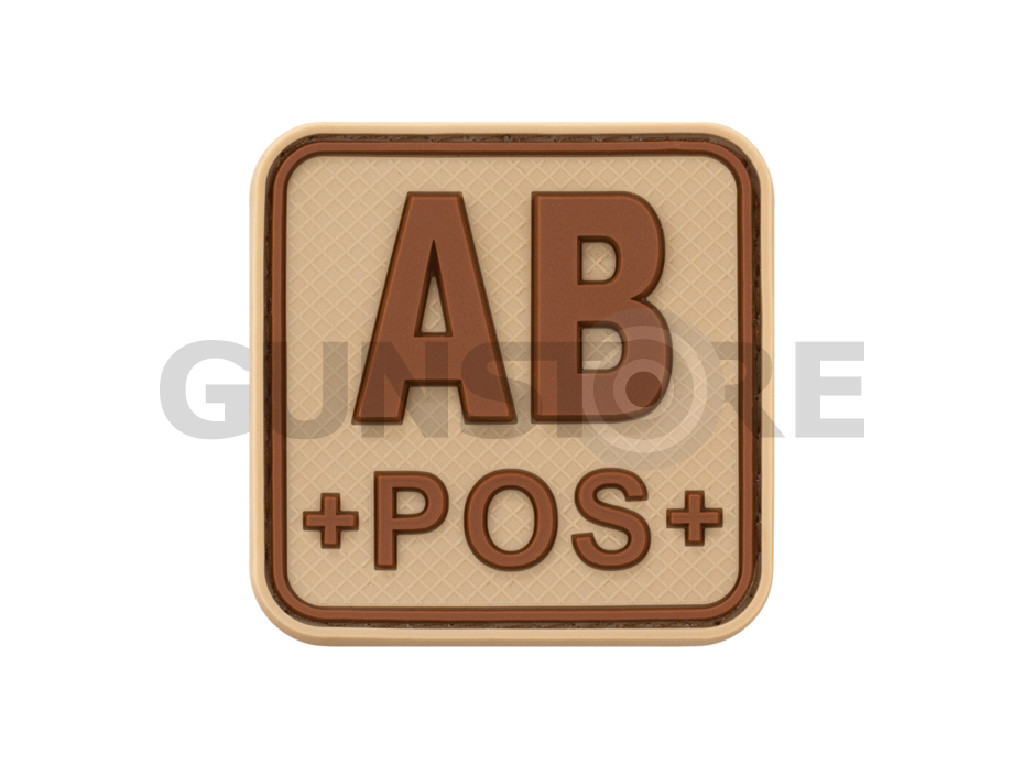 Bloodtype Square Rubber Patch AB Pos