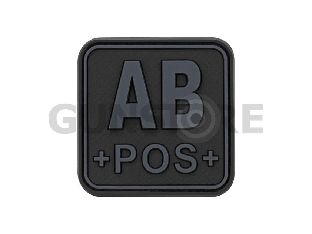 Bloodtype Square Rubber Patch AB Pos