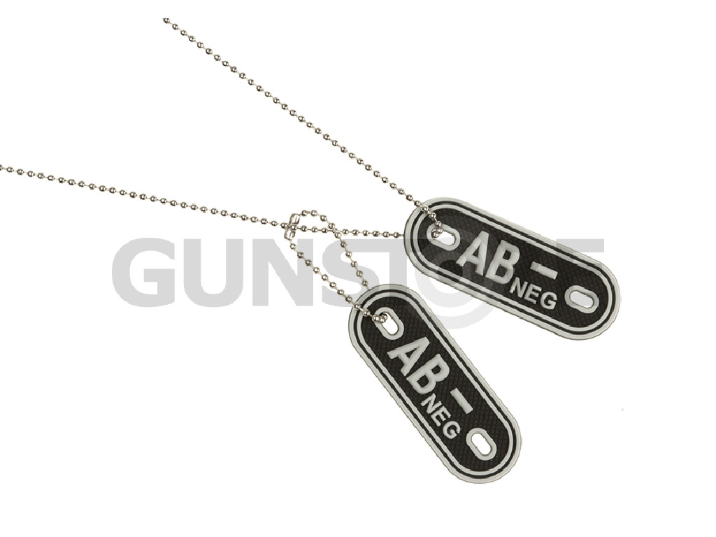 Bloodgroup Rubber Dog Tags AB Neg SWAT