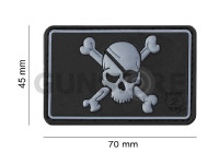 Pirate Skull Rubber Patch 1