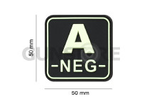 Bloodtype Square Rubber Patch A Neg 1