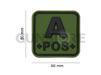 Bloodtype Square Rubber Patch A Pos 1
