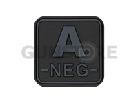 Bloodtype Square Rubber Patch A Neg 0