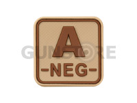 Bloodtype Square Rubber Patch A Neg 0