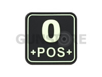 Bloodtype Square Rubber Patch 0 Pos