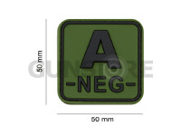 Bloodtype Square Rubber Patch A Neg 1