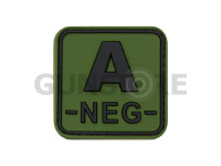 Bloodtype Square Rubber Patch A Neg 0