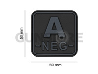 Bloodtype Square Rubber Patch A Neg 1