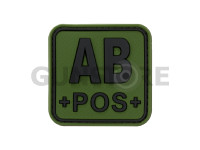 Bloodtype Square Rubber Patch AB Pos