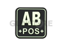 Bloodtype Square Rubber Patch AB Pos