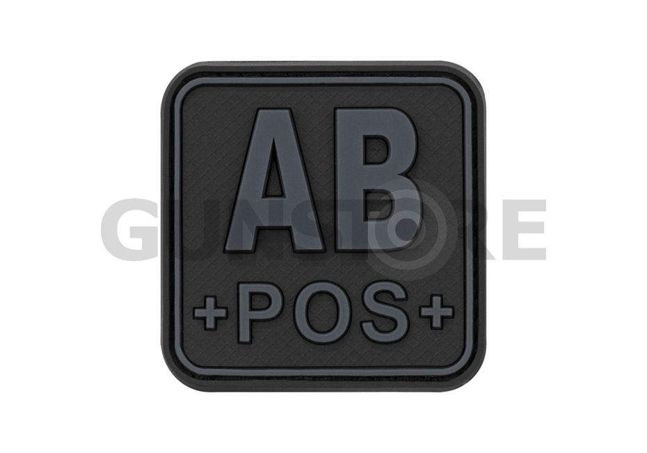 Bloodtype Square Rubber Patch AB Pos
