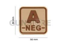 Bloodtype Square Rubber Patch A Neg 1