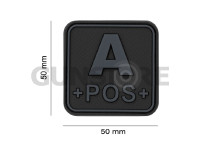Bloodtype Square Rubber Patch A Pos 1