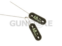 Bloodgroup Rubber Dog Tags AB Neg Glow in the Dark