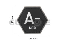 Bloodgroup Hexagon Rubber Patch A Neg 3
