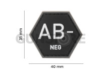 Bloodgroup Hexagon Rubber Patch AB Neg 3