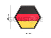 German Flag Hexagon Rubber Patch 4